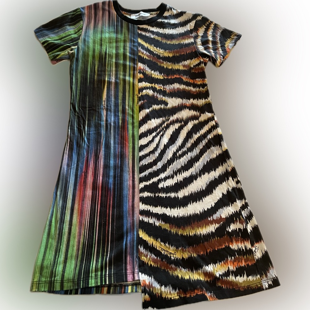 Just Cavalli Multicolor Striped and Zebra Print Kids Dress